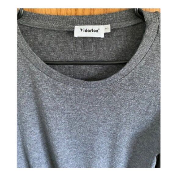 Yidarton T-Shirt Gray Sz Small Twist Knot Front Long Sleeve Crew Neck Basic - Picture 6 of 15